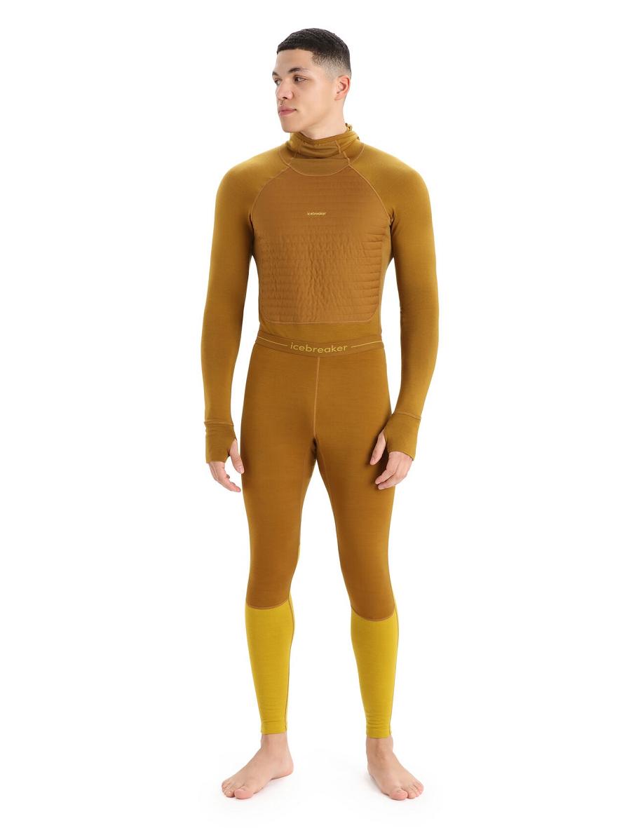 Clove / Silent Gold Icebreaker 200 ZoneKnit™ Merino Leggings Men's Base Layers | AU 1340WNBY